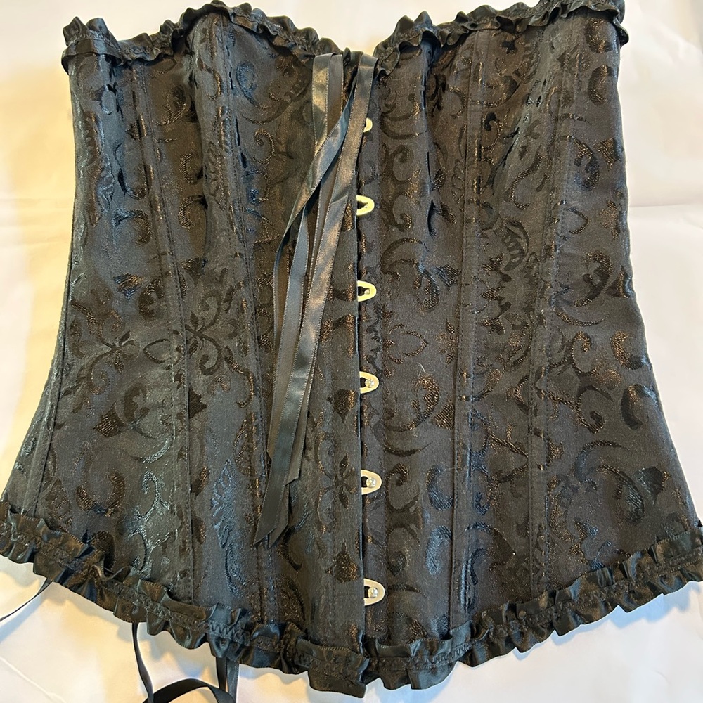 💝NWOT Elegant Black Brocade Corset